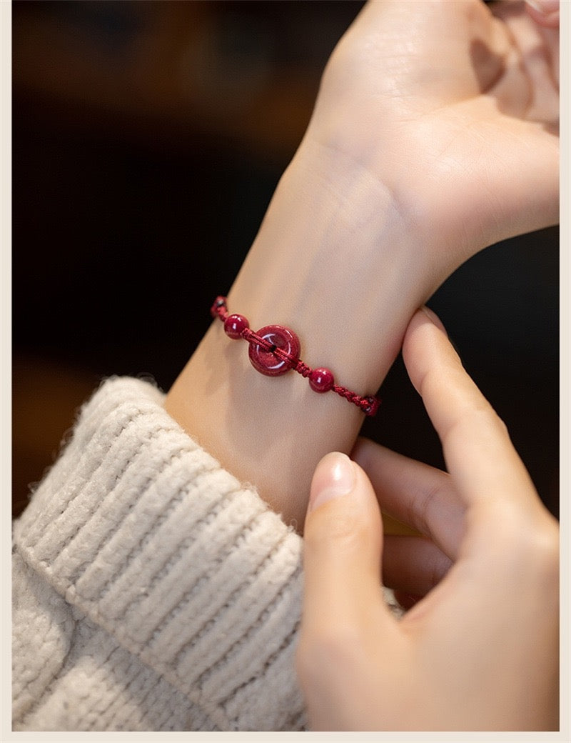 Auspicious Peace Red Rope Bracelet