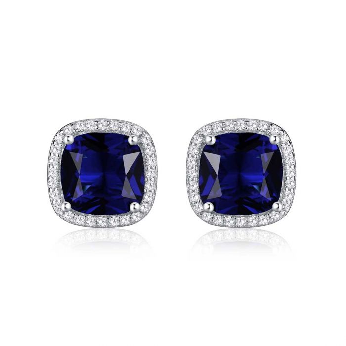 Sapphire-Blue Stud Earrings