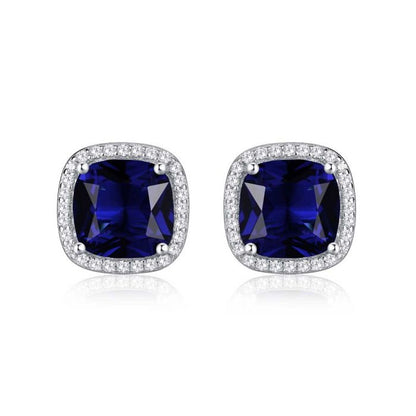 Sapphire-Blue Stud Earrings