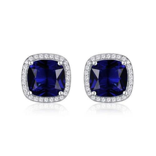 Sapphire-Blue Stud Earrings