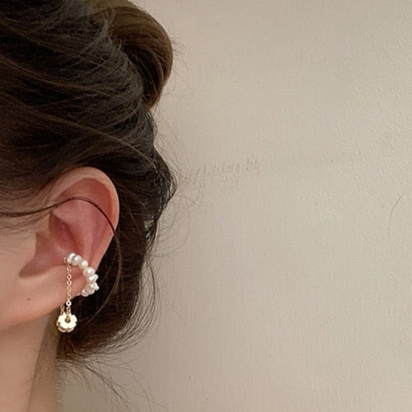 Chunky Pearl Cuff Earrings