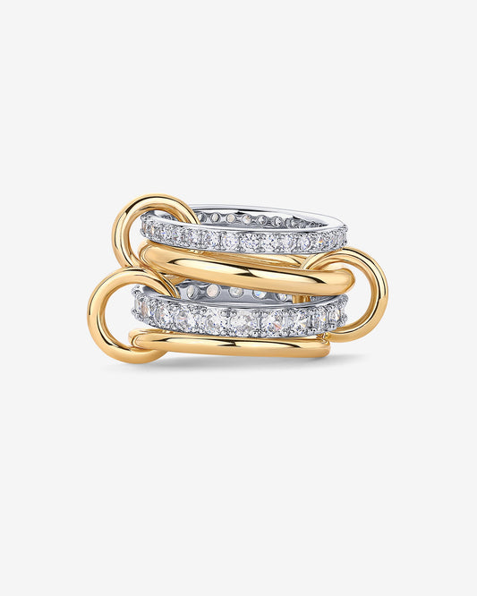 Interlocked Stacking Rings for Effortless Elegance