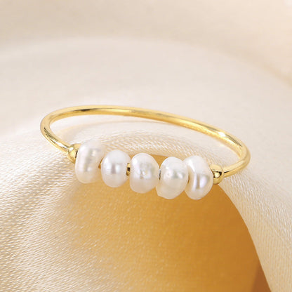 Everlasting Gold Pearl Ring