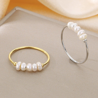 Everlasting Gold Pearl Ring