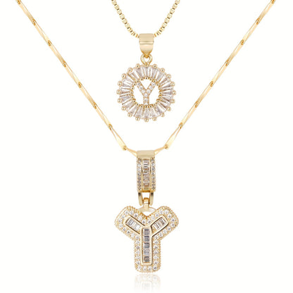 Pave-Diamond Initial Necklace