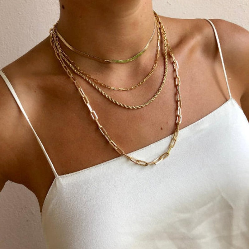 Stainless Steel Paperclip Link Chain necklace
