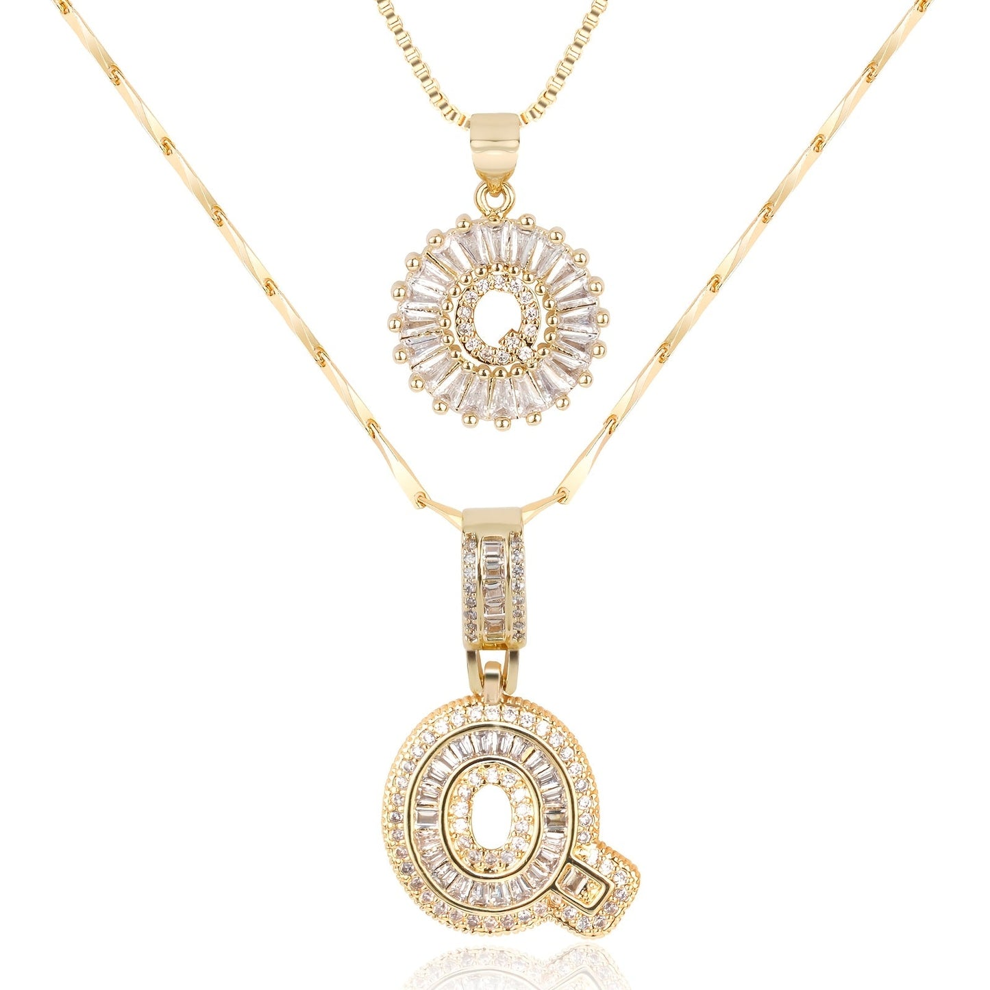 Pave-Diamond Initial Necklace
