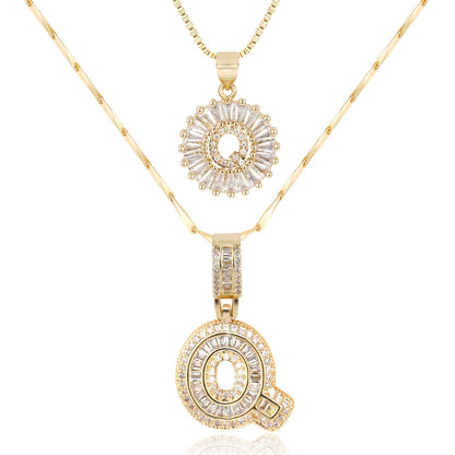 Pave-Diamond Initial Necklace