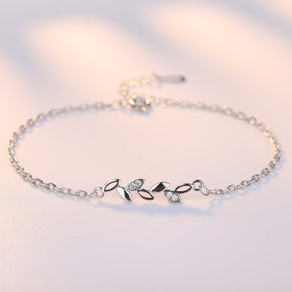 Elegant Leaf Charm Bracelet