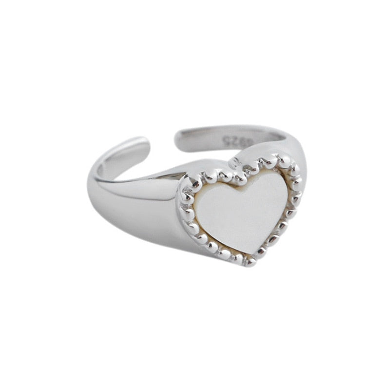 Mother of Pearl Heart Signet Ring