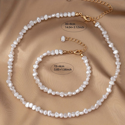 Luminous Pearl-Inspired Necklace and bracelet