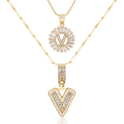 Pave-Diamond Initial Necklace