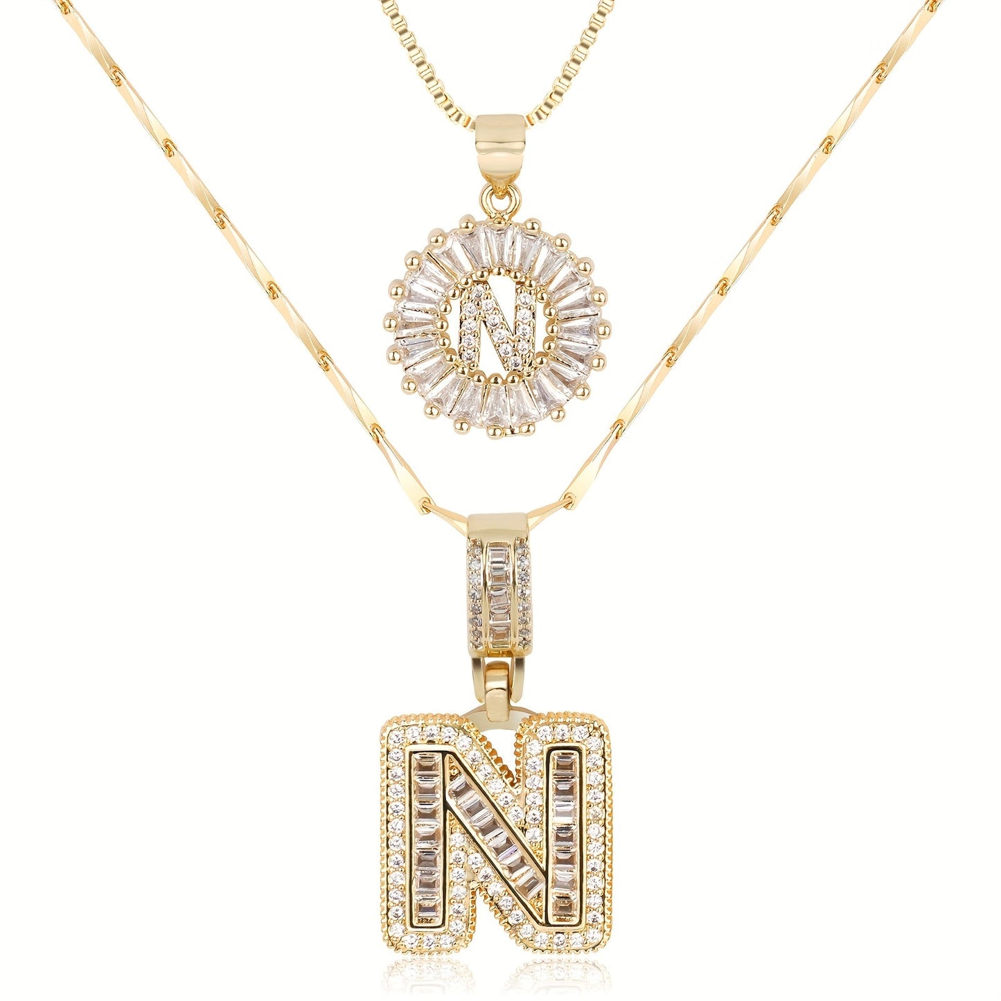 Pave-Diamond Initial Necklace