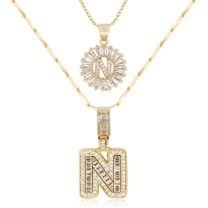 Pave-Diamond Initial Necklace