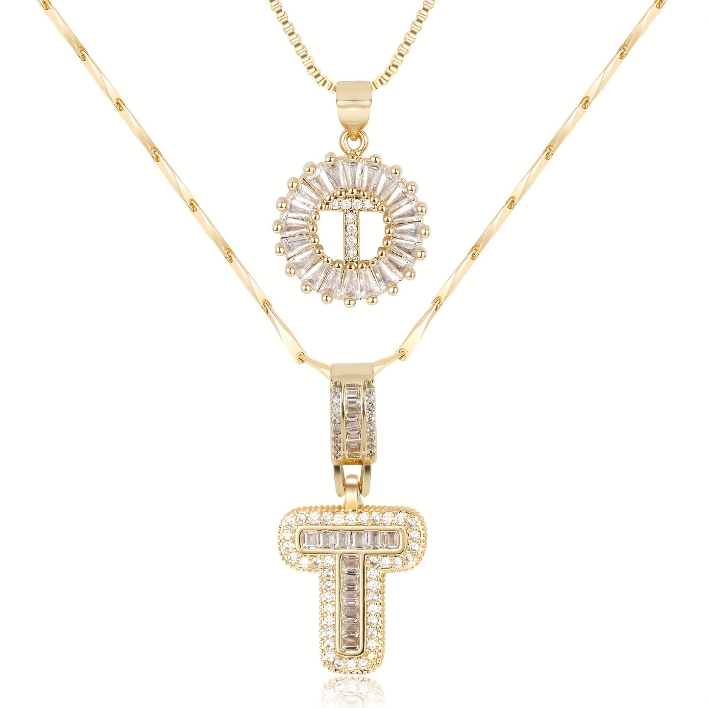Pave-Diamond Initial Necklace