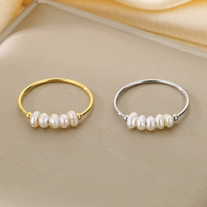 Everlasting Gold Pearl Ring