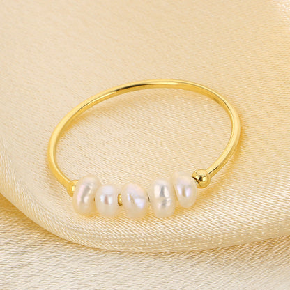 Everlasting Gold Pearl Ring