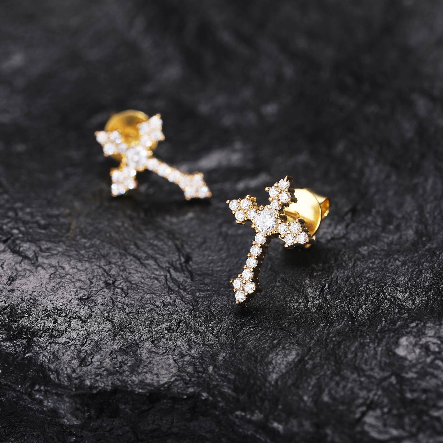 Timeless Affordable Moissanite Cross Earrings