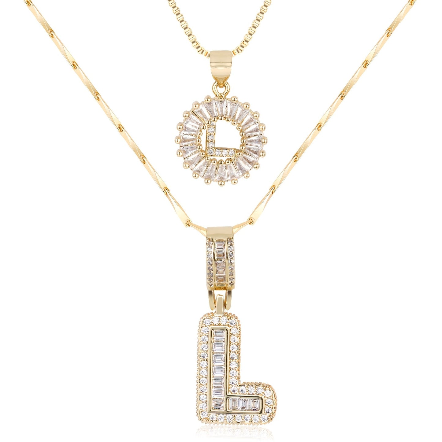 Pave-Diamond Initial Necklace