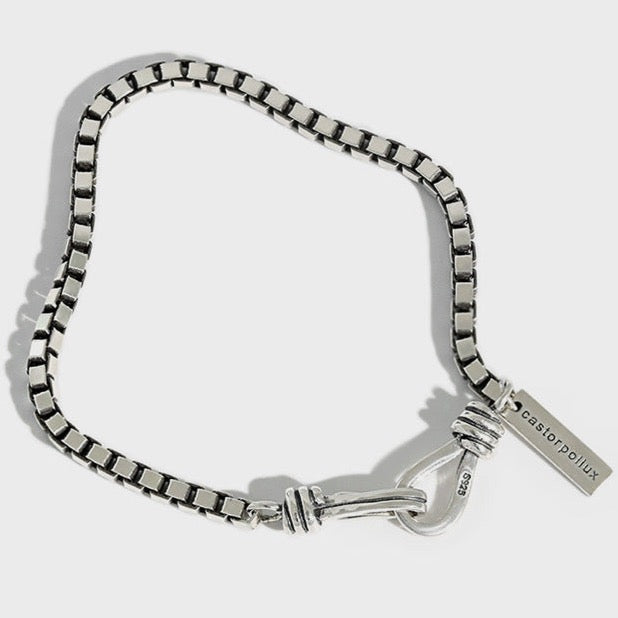 Hook Closure Box Chain Bracelet