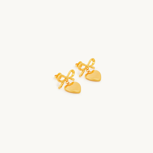 Glistening Heart Statement Earrings