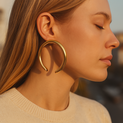 Glam Crescent Statement Hoops