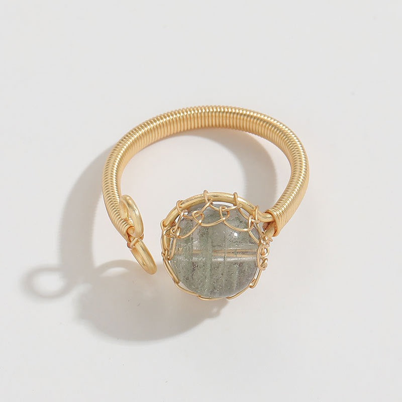Wrapped Wire Stone Ring
