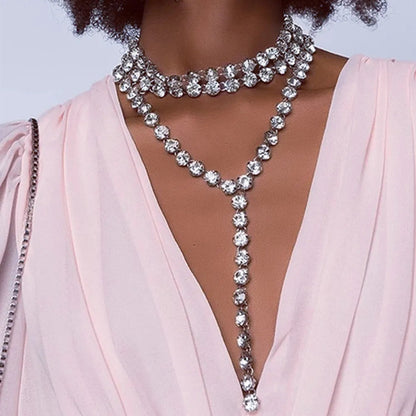 Elegant Multi-Layer Crystal Charm Necklace