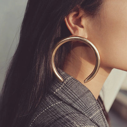Glam Crescent Statement Hoops