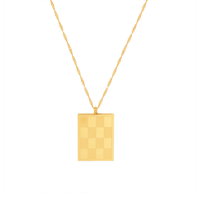 Checkerboard Pendant Necklace