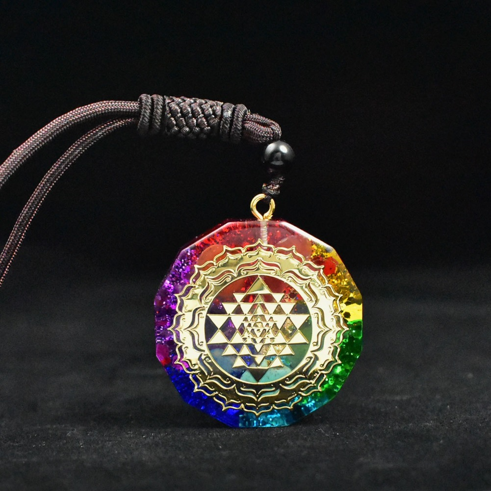 Energizing 7 Chakra Orgonite Pendant