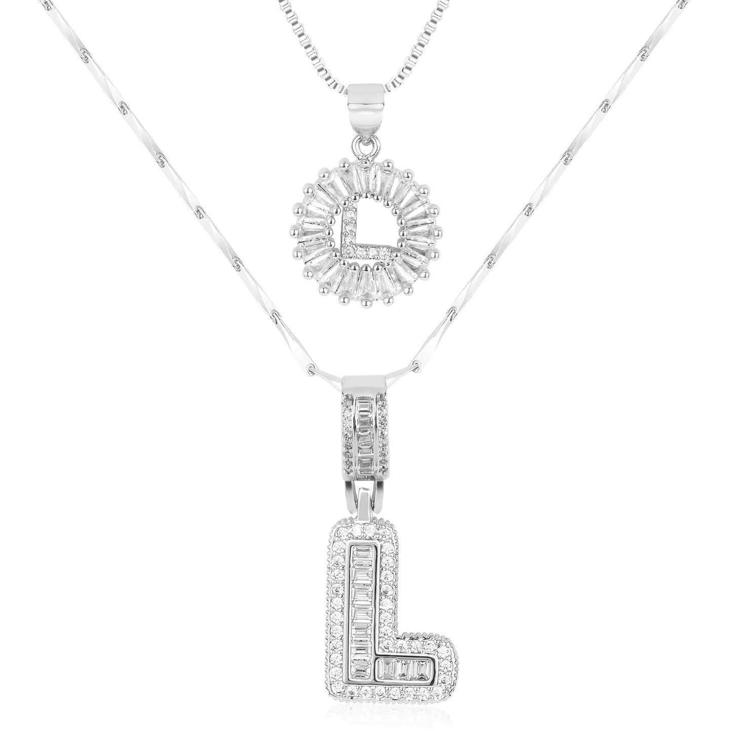 Pave-Diamond Initial Necklace