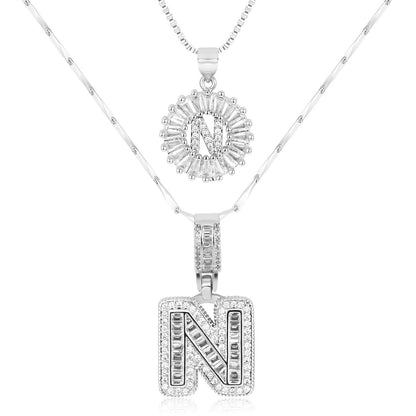 Pave-Diamond Initial Necklace