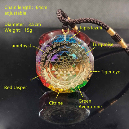 Energizing 7 Chakra Orgonite Pendant