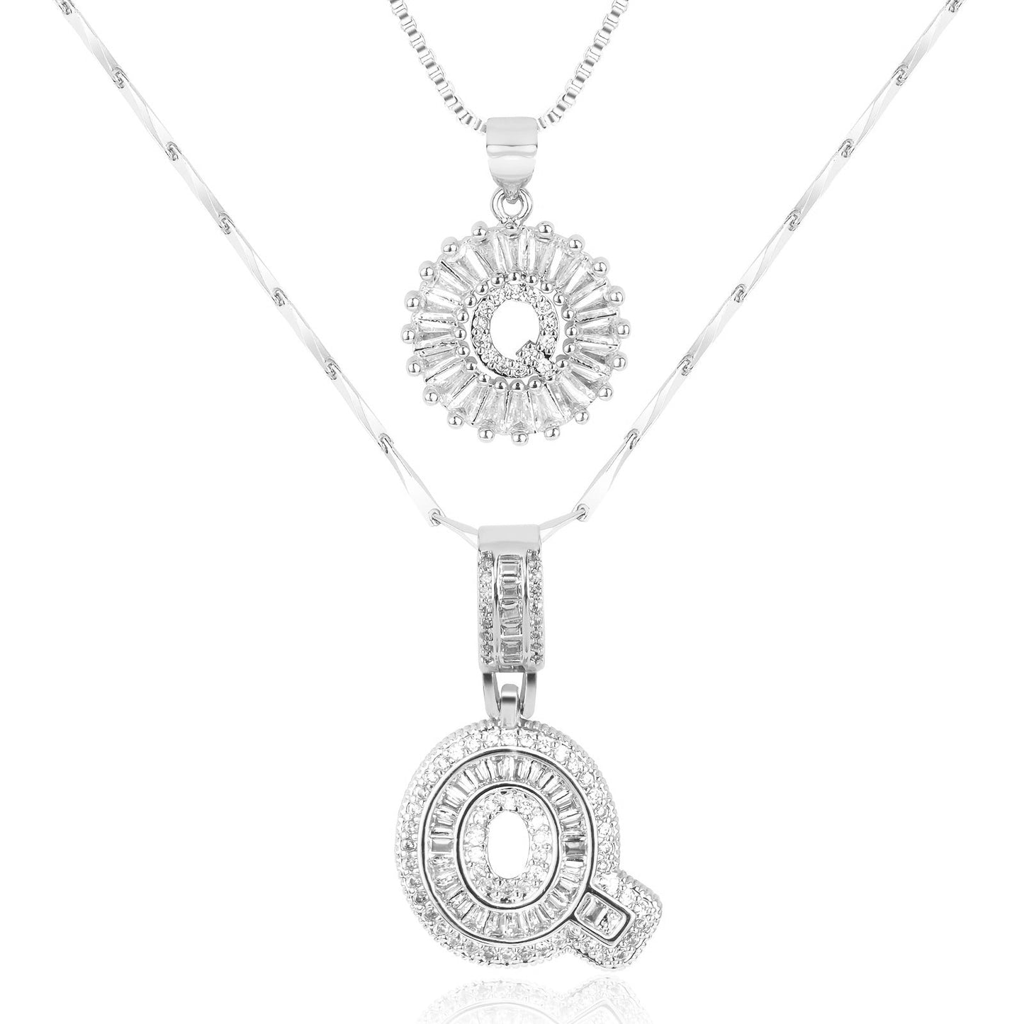 Pave-Diamond Initial Necklace