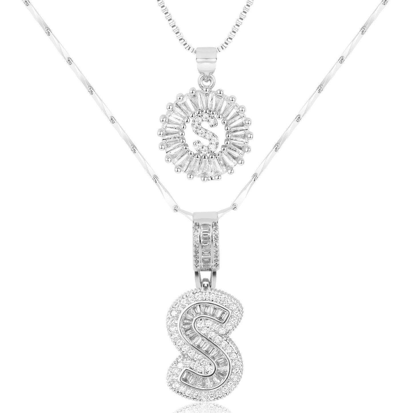 Pave-Diamond Initial Necklace