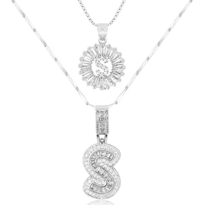 Pave-Diamond Initial Necklace