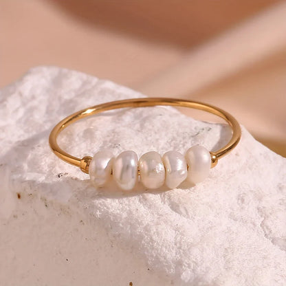 Everlasting Gold Pearl Ring