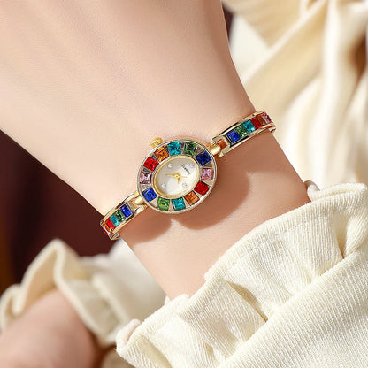 Elegance Gemstone Bracelet Timepiece