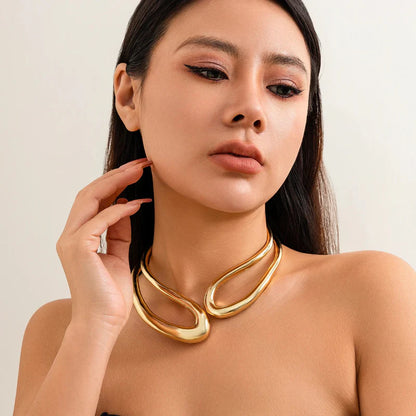 Bold Sculptural Metal Choker
