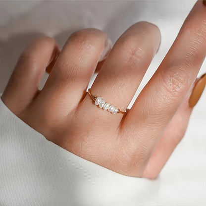 Everlasting Gold Pearl Ring