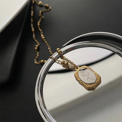 Elegant Delicate Gold Rose Pendant