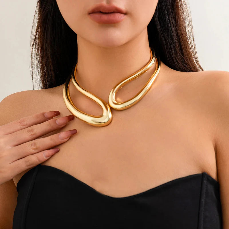Bold Sculptural Metal Choker