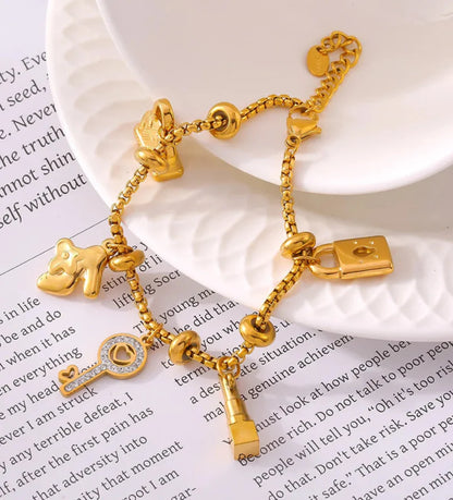 Elevate Your Look: 18K Charm Bracelet