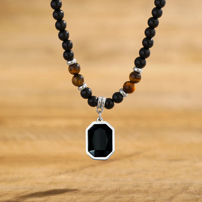 Grounded Elegance: Black Onyx Necklace
