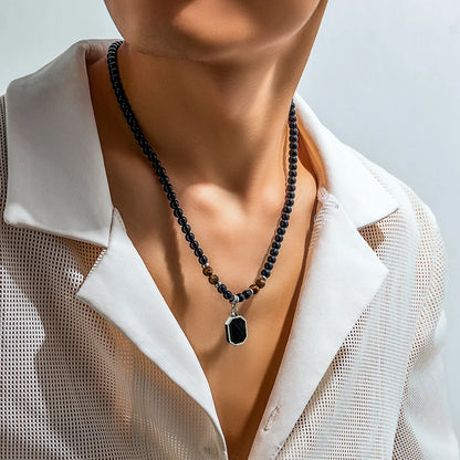 Grounded Elegance: Black Onyx Necklace
