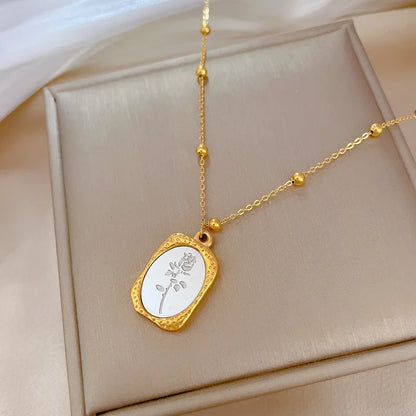 Elegant Delicate Gold Rose Pendant