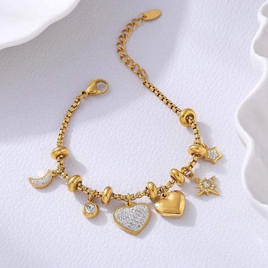 Heart Charm Sparkle Bracelet