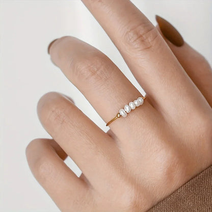 Everlasting Gold Pearl Ring