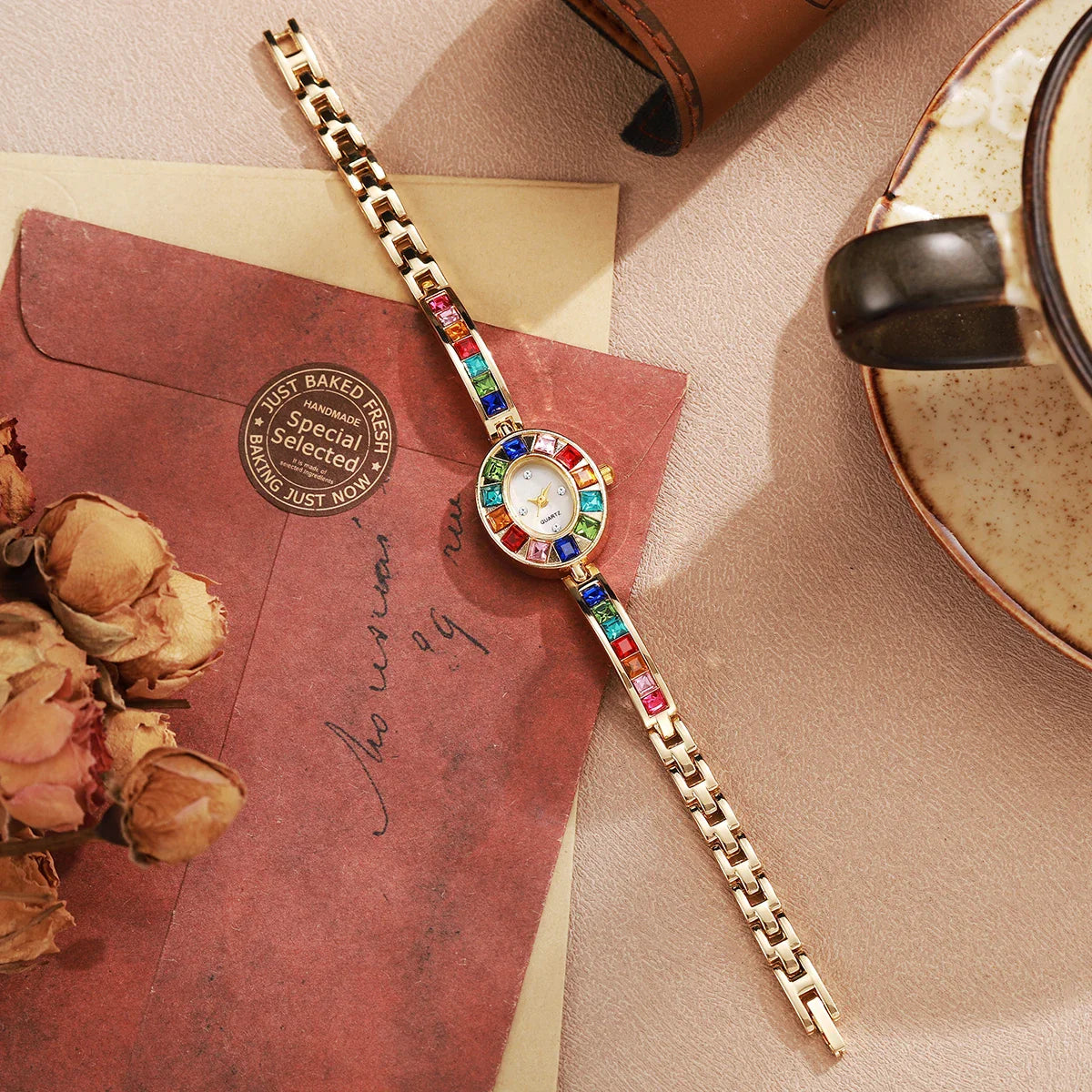 Elegance Gemstone Bracelet Timepiece